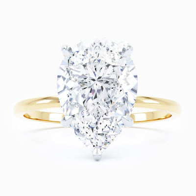 Petite Solitaire Pear Engagement Ring