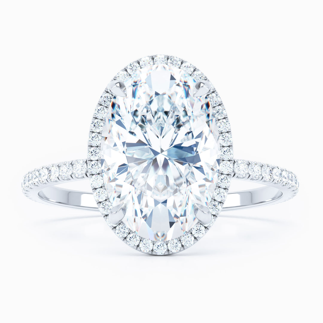 Delicate Halo Oval Engagement Ring Mavilo