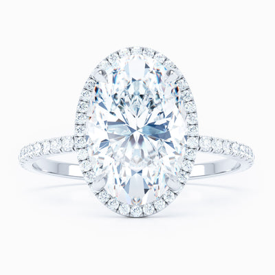 Delicate Halo Oval Engagement Ring