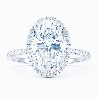 Delicate Halo Oval Engagement Ring