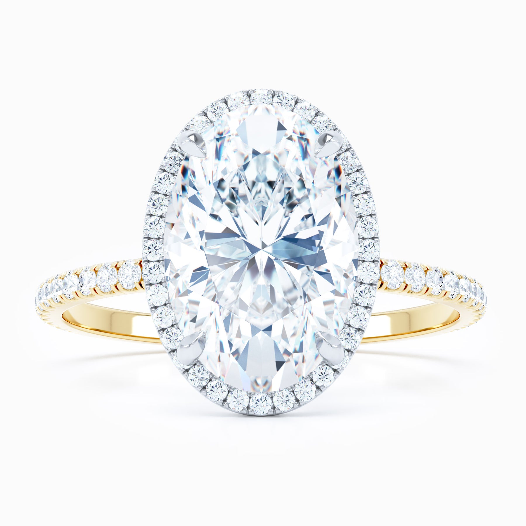 Delicate Halo Oval Engagement Ring Mavilo