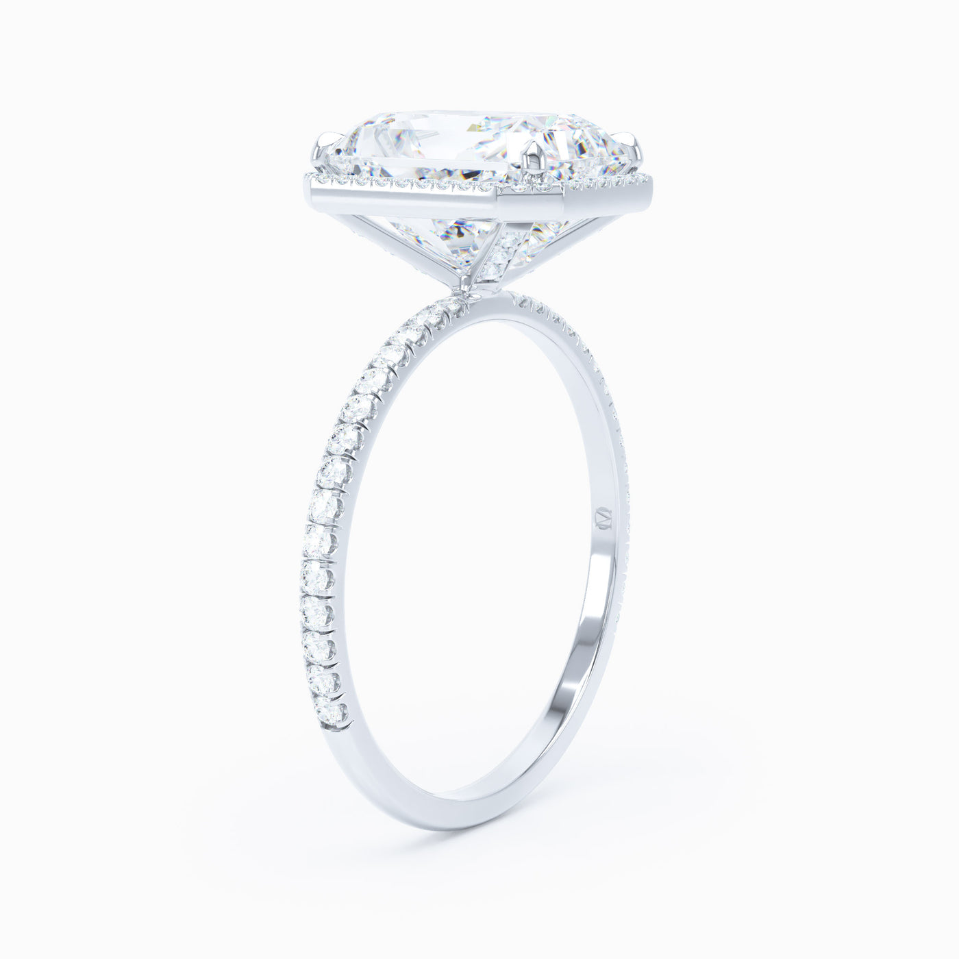 Delicate Halo Radiant Engagement Ring