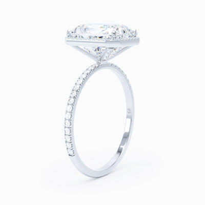 Delicate Halo Radiant Engagement Ring