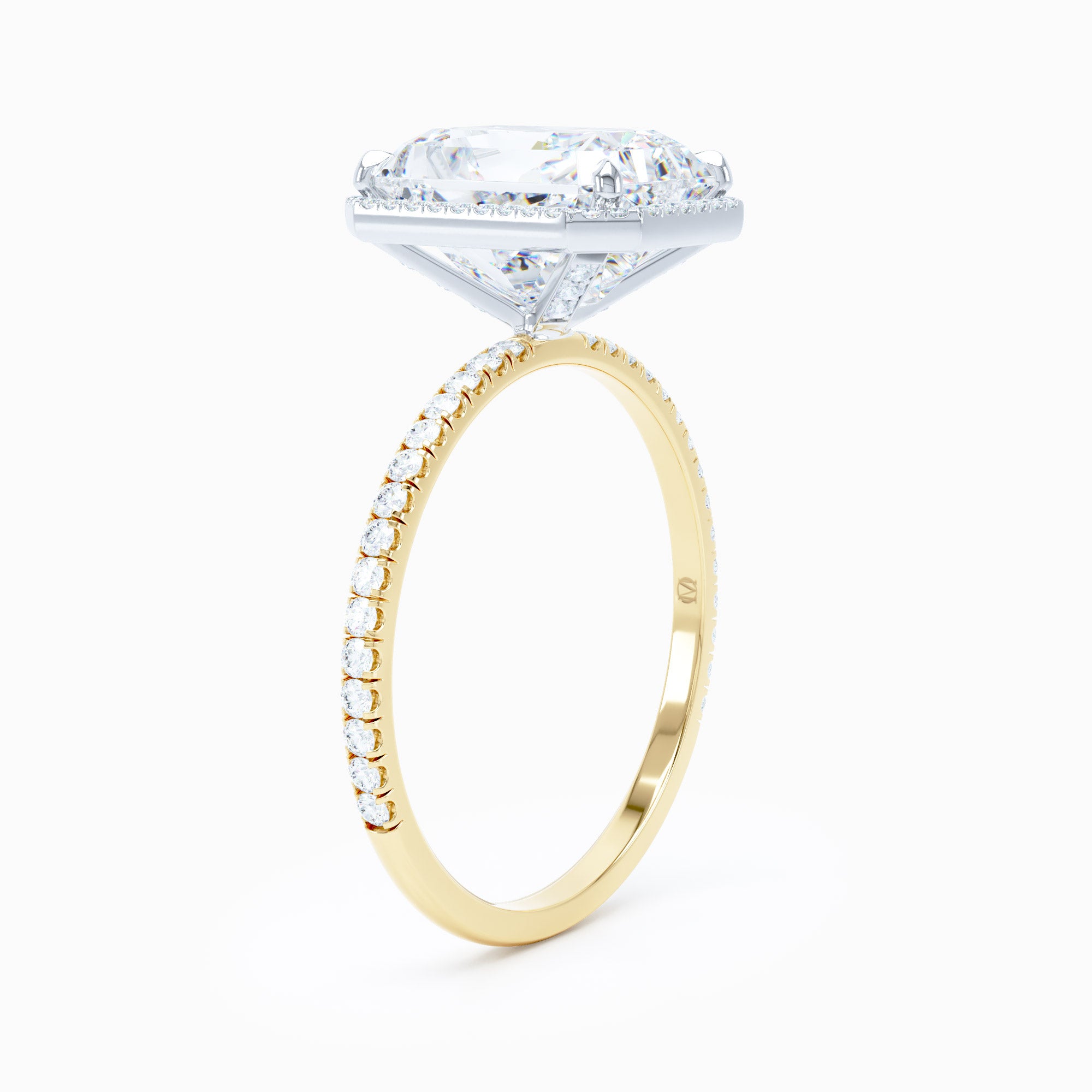 Delicate Halo Radiant Engagement Ring