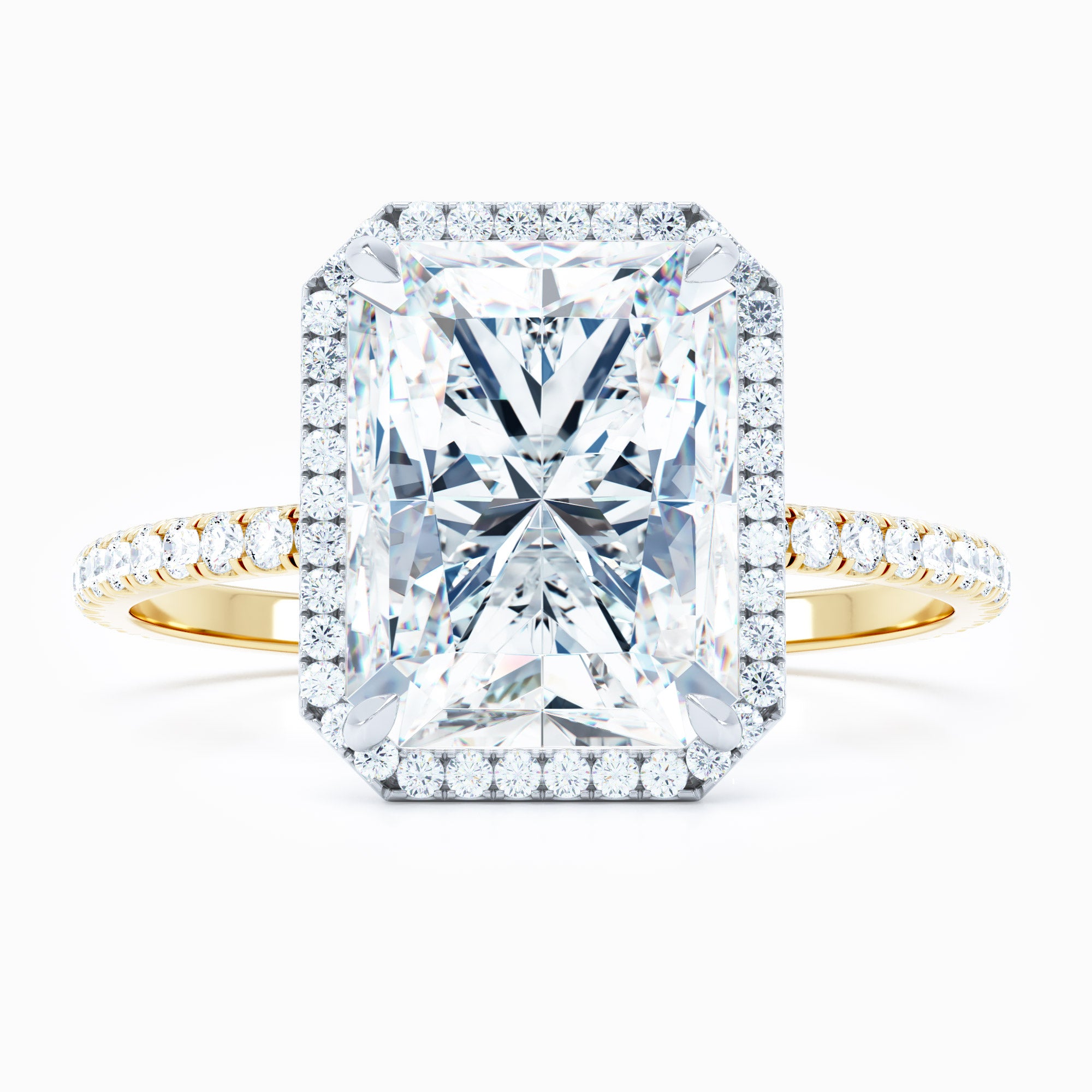 Delicate Halo Radiant Engagement Ring