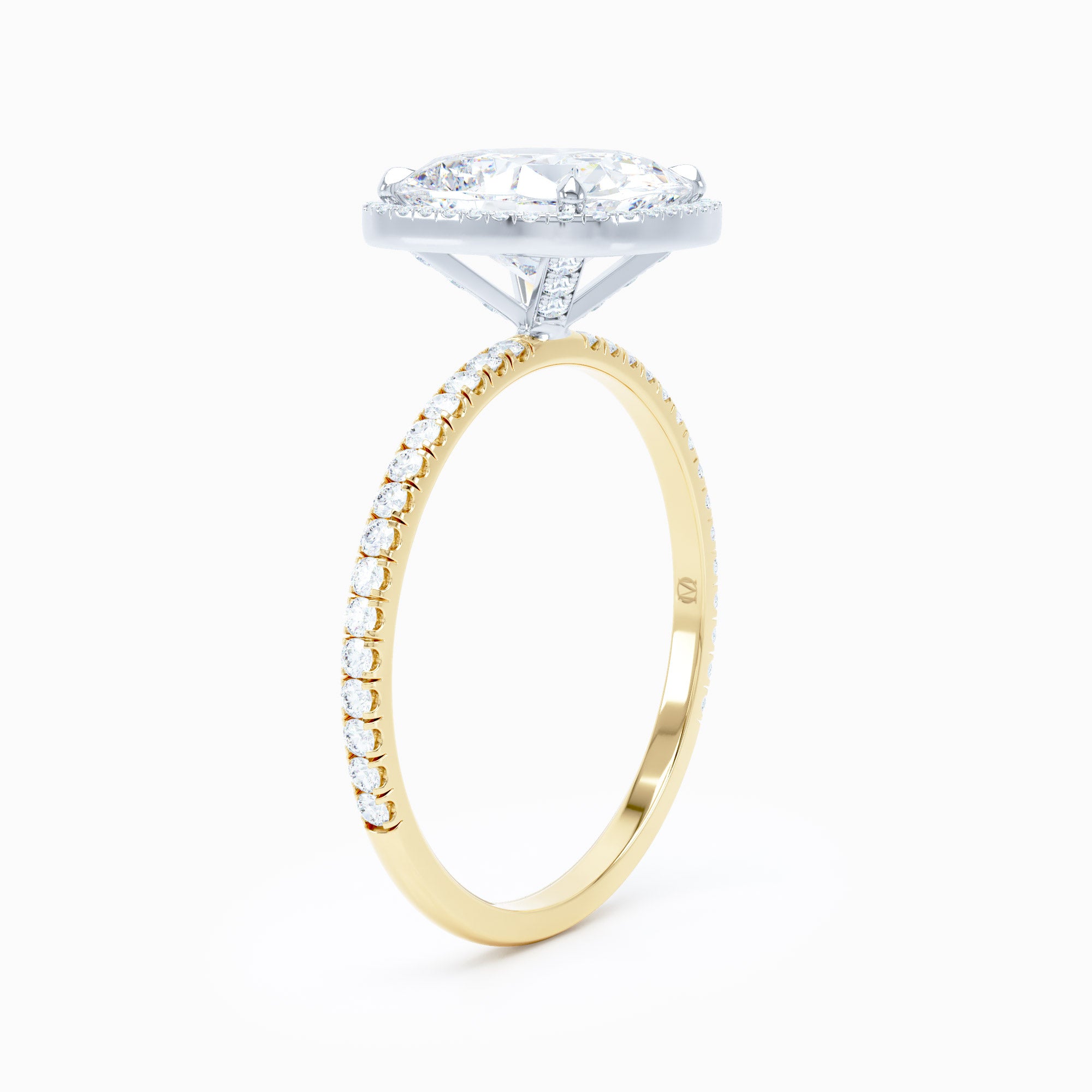 Delicate Halo Square Cushion Engagement Ring
