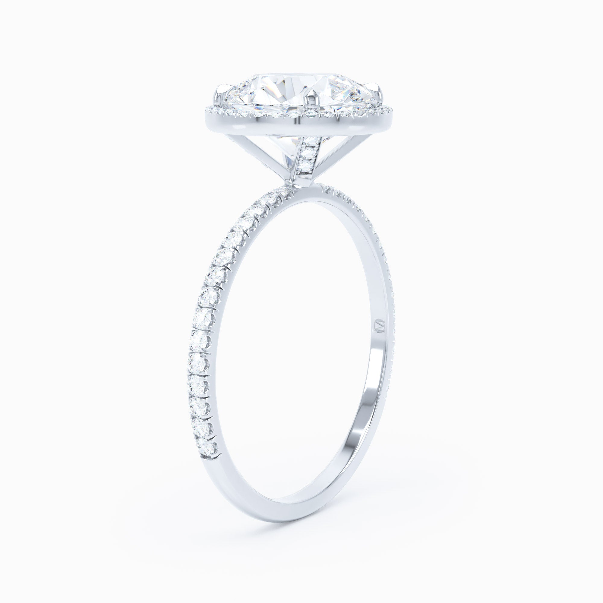 Delicate Halo Round Engagement Ring
