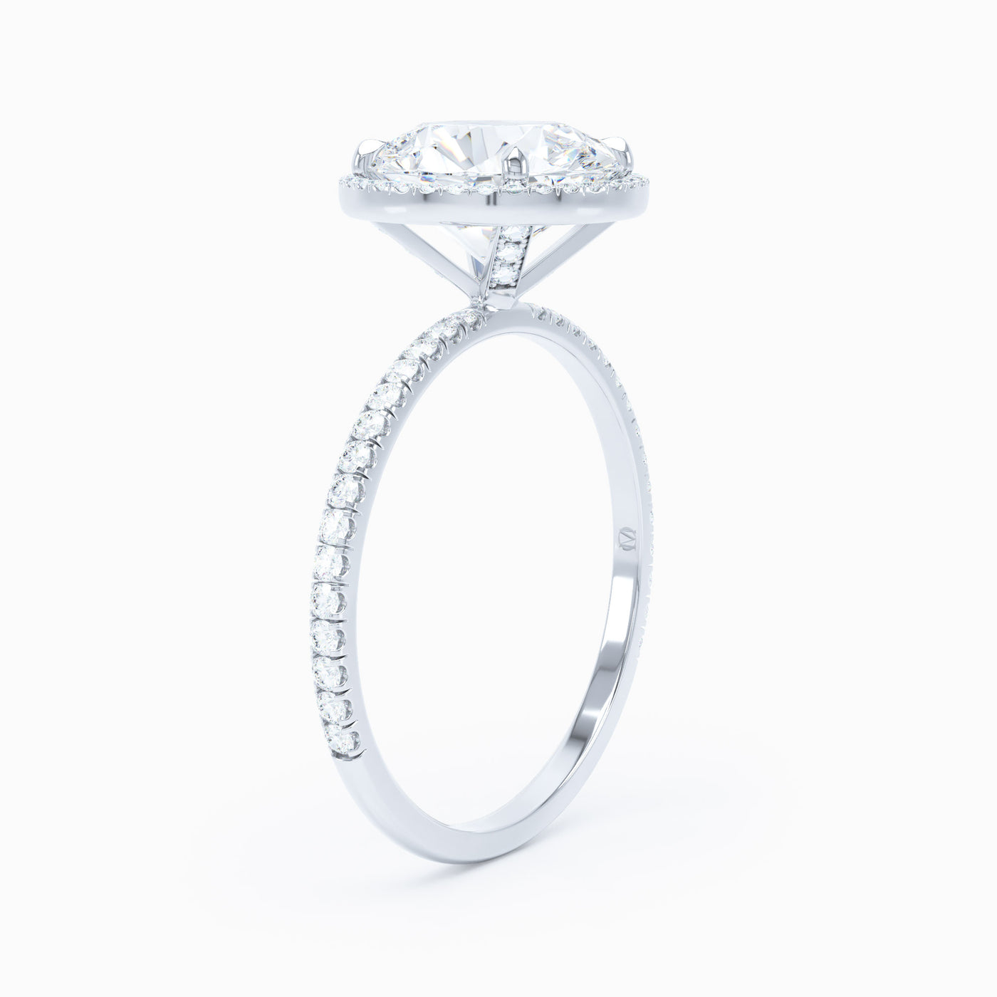 Delicate Halo Round Engagement Ring
