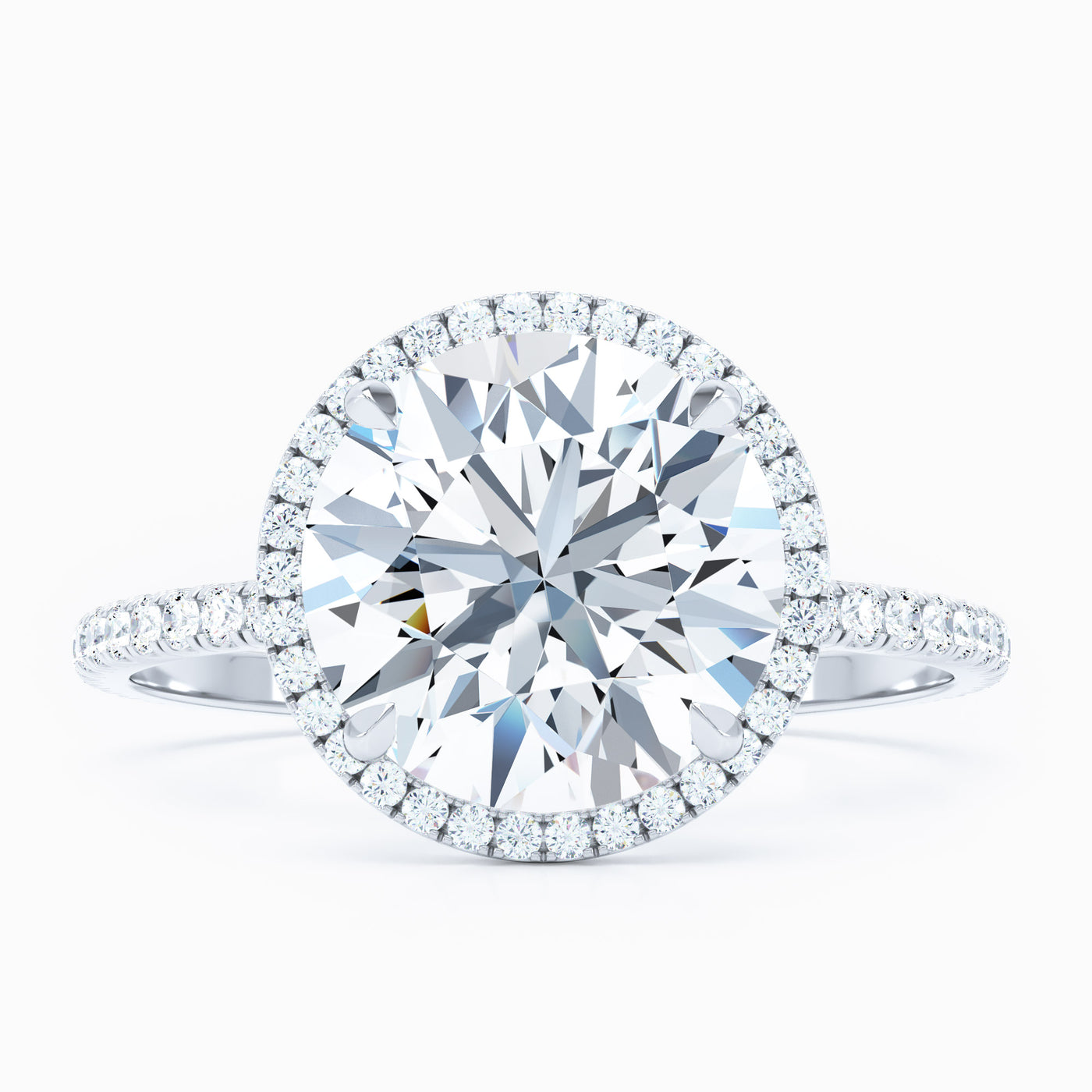 Delicate Halo Round Engagement Ring