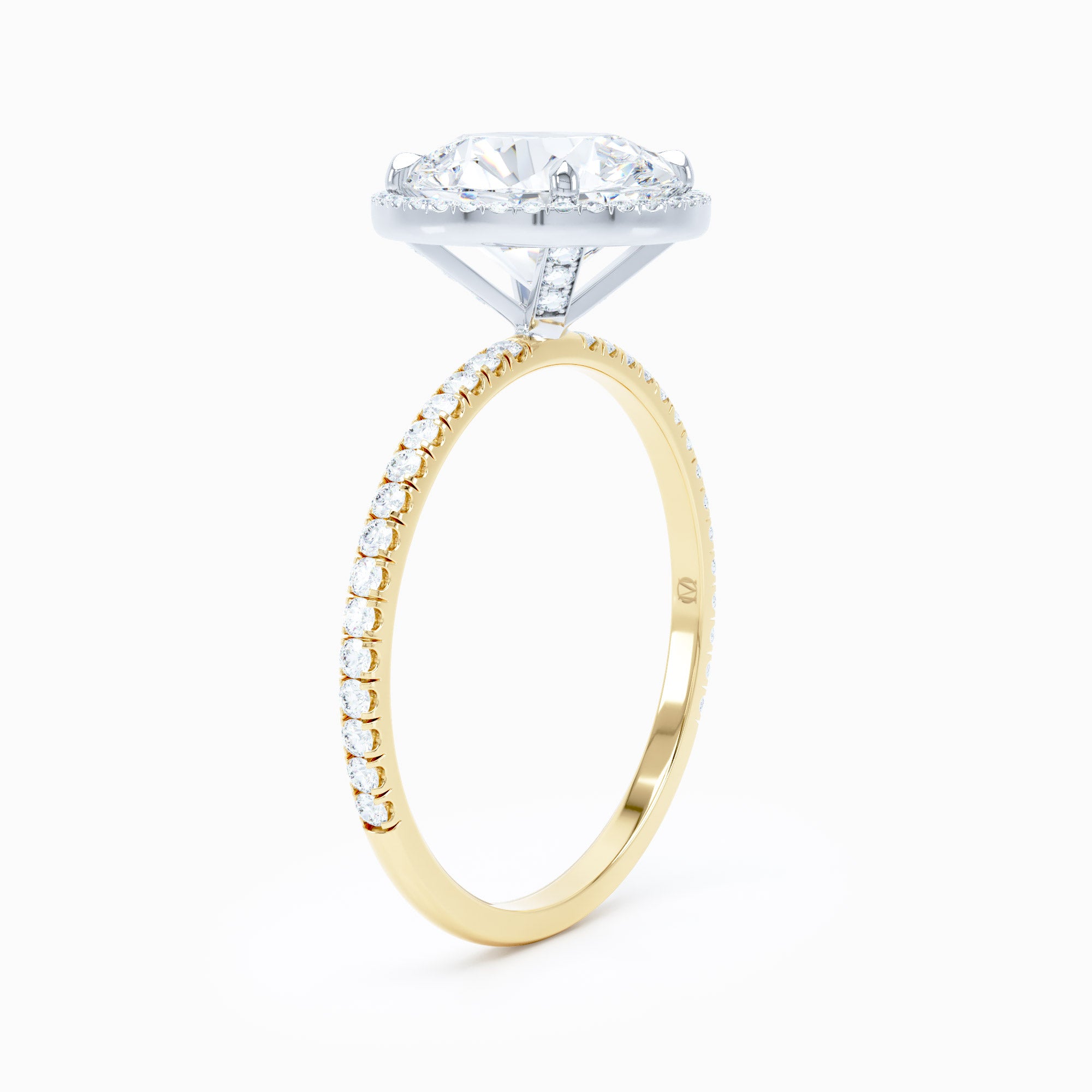 Delicate Halo Round Engagement Ring