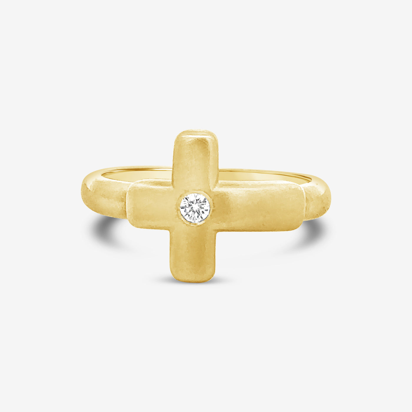 Single Diamond Cross Ring