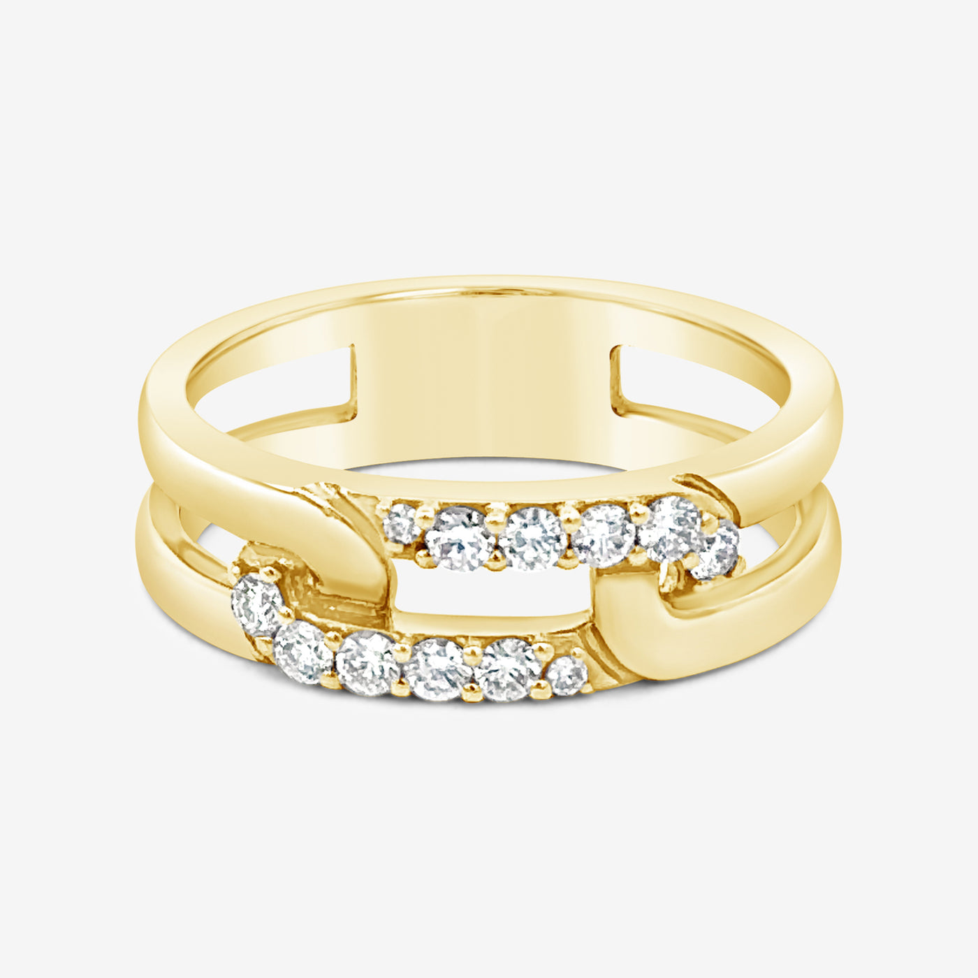 Single Diamond Link Ring