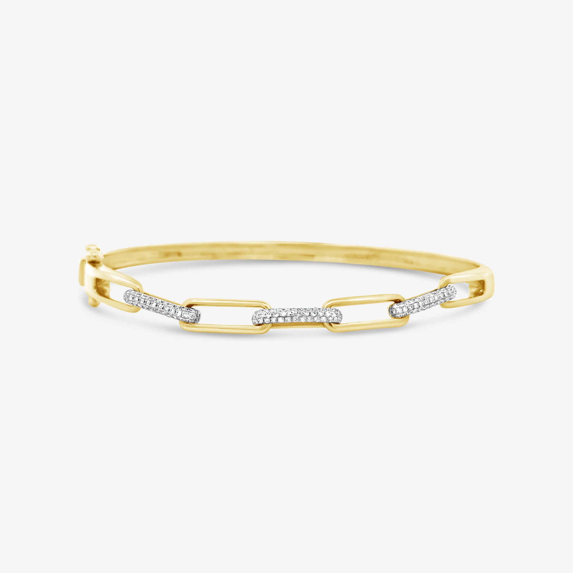 Soft Paperclip Diamond Bangle Bracelet