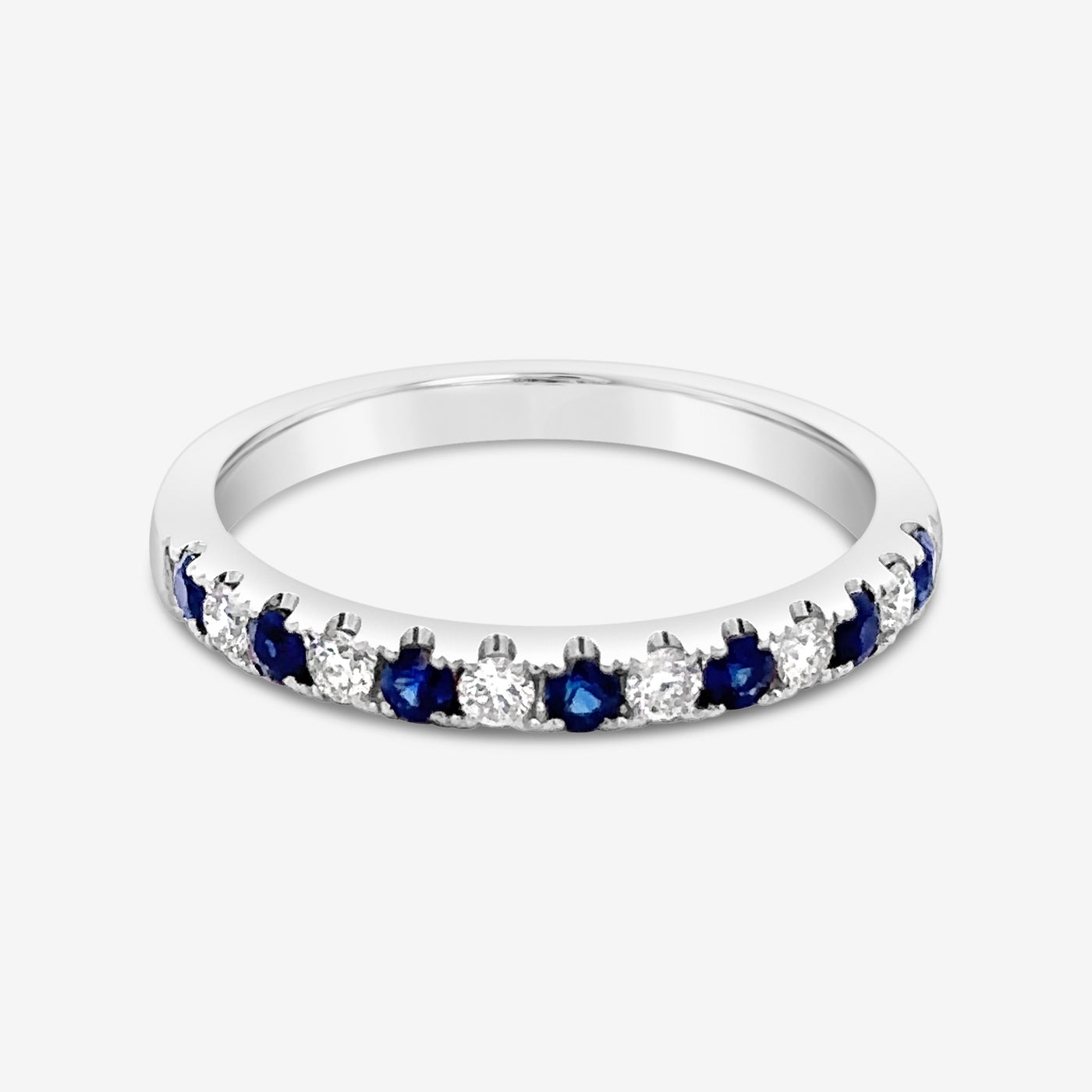 Stackable Blue Sapphire & Diamond Ring