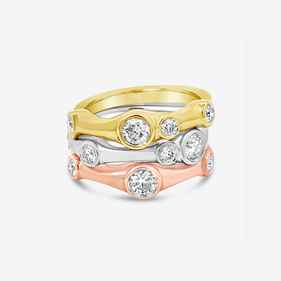 Stackable Diamond Bezel Rings