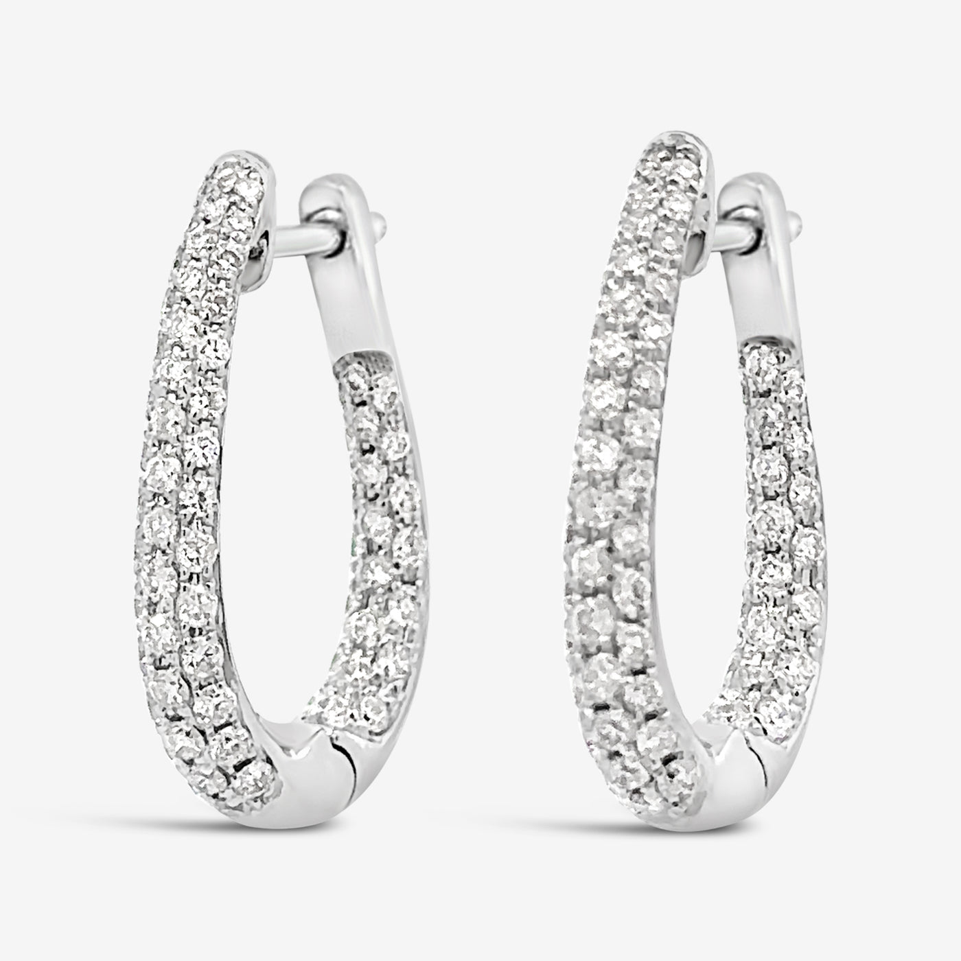 Inside-Out Pave U-Hoop Earrings