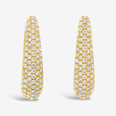 Tapered Pave U-Hoop Earrings